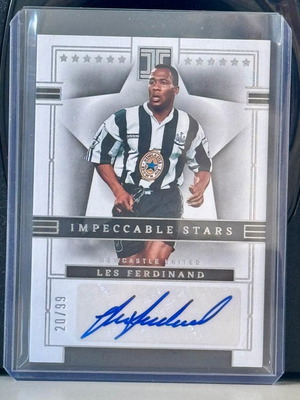 Panini Impeccable PL Soccer Les Ferdinand Impeccable Stars Autograph card new
