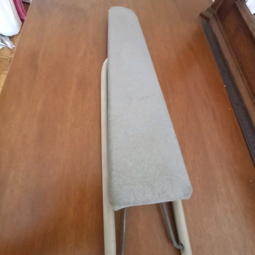 Sleeve ironing board like new, foldable metal with soft gray cover