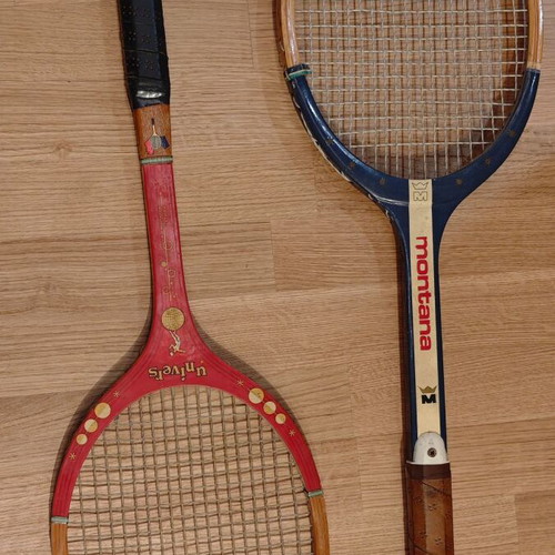 Vintage wooden tennis rackets used, set of 2
