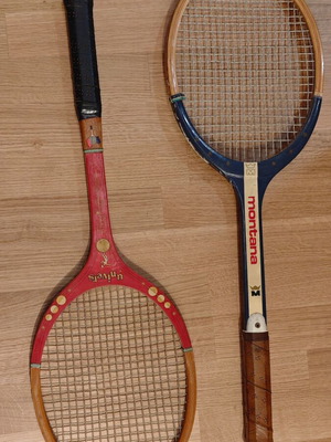 Vintage wooden tennis rackets used, set of 2