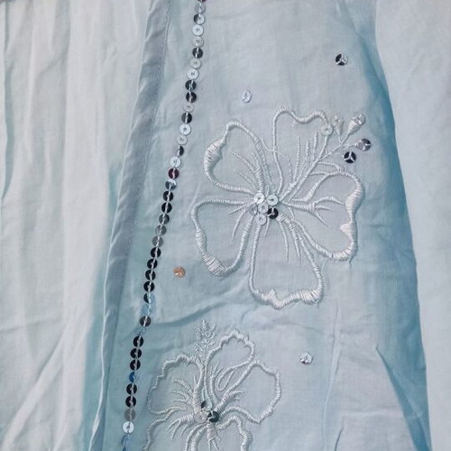 Beach kaftan blouse used, turquoise, size L