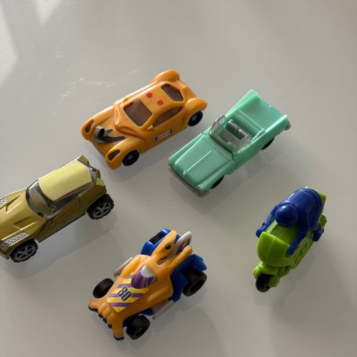Kinder toys like new, cars and motorcycles