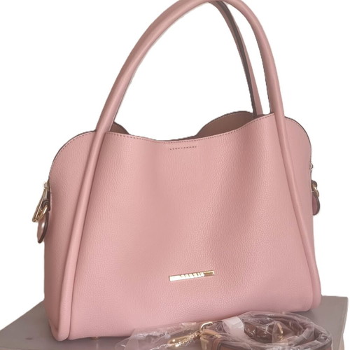 BESSIE Pink Handbag with Gold Details New