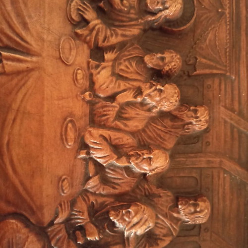 Relief painting used depicting the Last Supper made of dough
