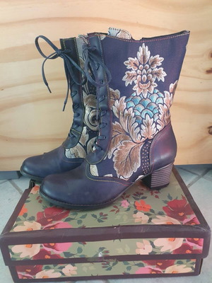 Bohemian vintage δερμάτινες χειροποίητες μπότες Socofy Νο 40/41 σαν καινούργιες