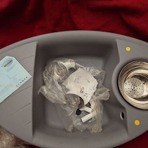 Granite kitchen sink new with stainless steel bowl and siphons
