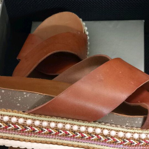 Exe platform sandals used size 38 brown