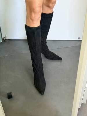 Jimmy Choo black suede boots size 40