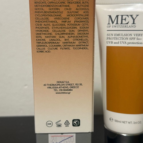Mey of Switzerland Sunscreen without color new