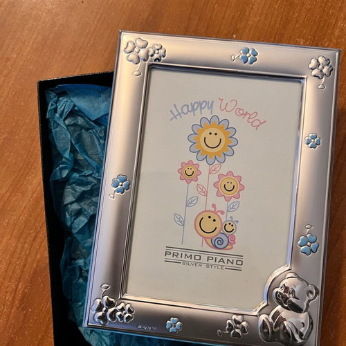 Silver children's photo frame new 12cm x 17cm
