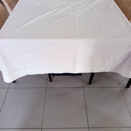 Vintage cotton tablecloth used with handmade edging