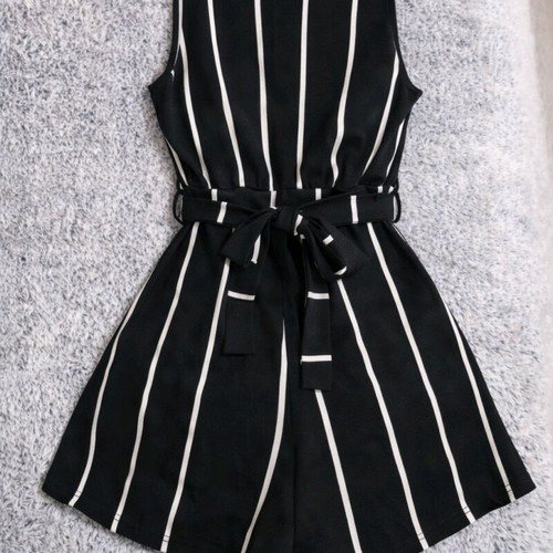 Striped playsuit S-M like new, black and white