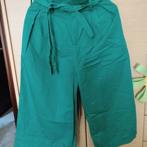 Paperbag high-waisted pants Zara like new, green, size S