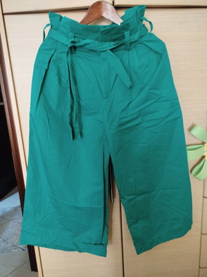 Paperbag high-waisted pants Zara like new, green, size S
