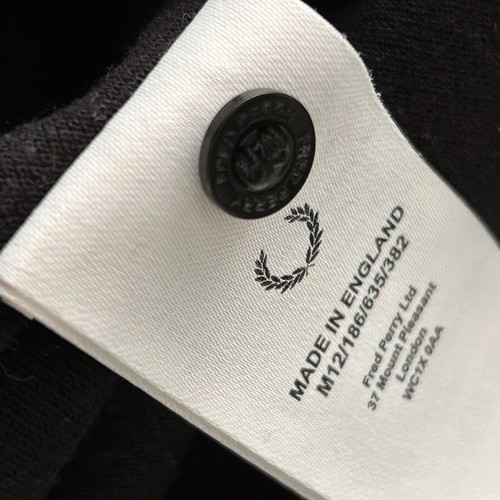 Fred Perry Black Polo Shirt XL used, made in England