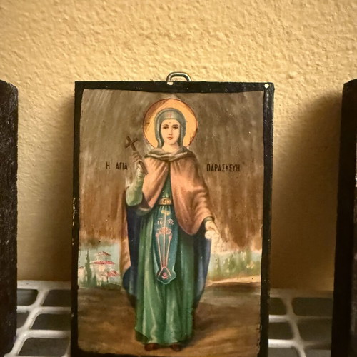 Vintage ξύλινες ορθόδοξες εικόνες αγίων, μεταχειρισμένες