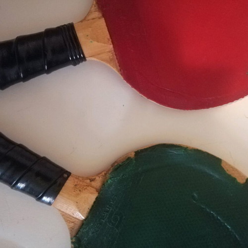 Sunflex ping pong rackets used with net set and 10 balls