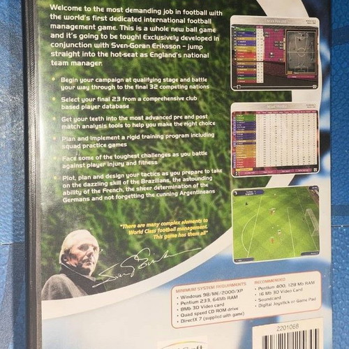 Sven Goran Eriksson's World Manager PC CD ROM like new
