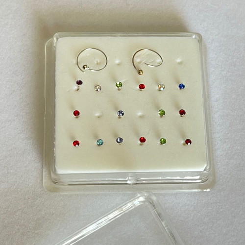 Nose earrings new, 18 silver pieces