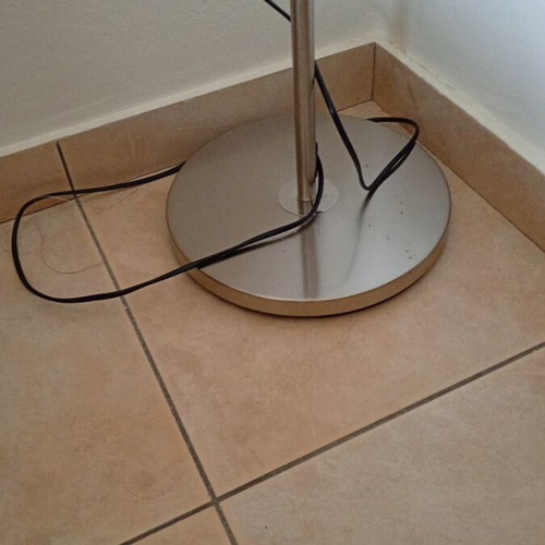 Floor lamp with fabric shade