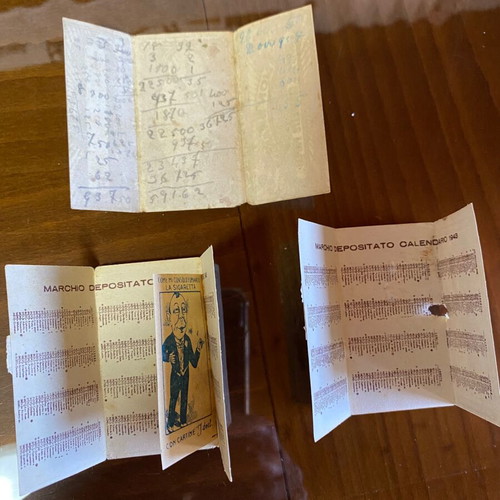 Collectible vintage cigarette paper cases used, lot of 3 from Italy 1943