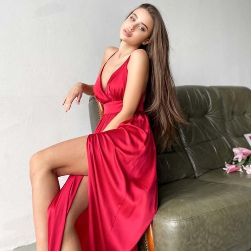 Red Maxi Dress size S new