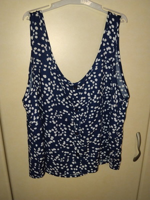 Skirt and Top Set with Polka Dot Pattern new, navy blue and white