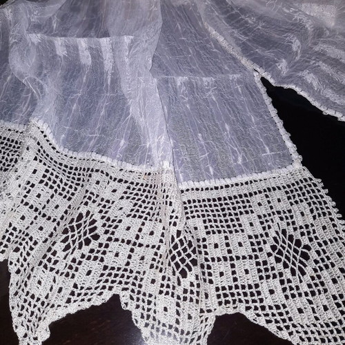 Cretan traditional wedding towel new with handmade lace