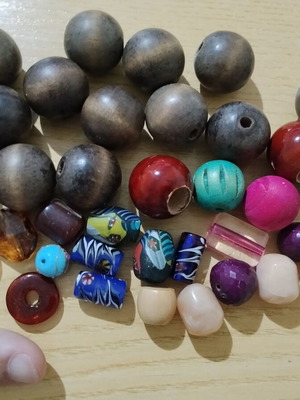 Various beads pack for crafts, wood, glass, plastic