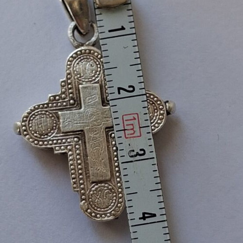 Silver Christian amulet pendant, Greek made, vintage