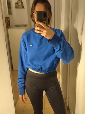 Nike blue long-sleeve crop shirt like new S/M