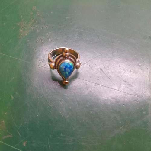Handmade silver ring new with turquoise and lapis lazuli
