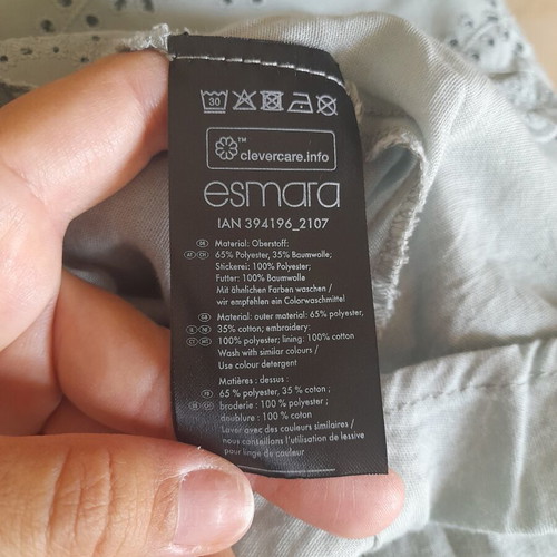 Esmara dress with cutwork designs in mint color, like new