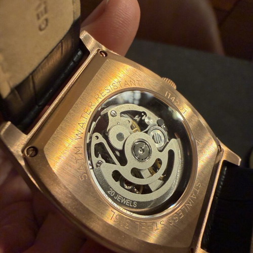Ingersoll Tonneau Automatic Skeleton 43mm brand new, gold