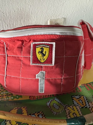 Ferrari vintage waist bag like new, white and red