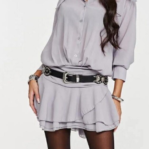 Decoro mini see through dress gray new, one size