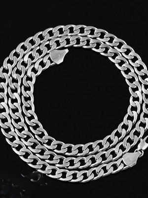 Stainless Steel Chain Necklace Figaro Style 125 cm New