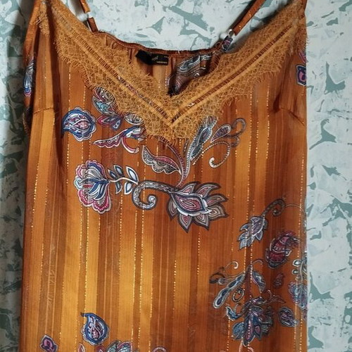 Silk blouse by French brand like new, one size multicolor