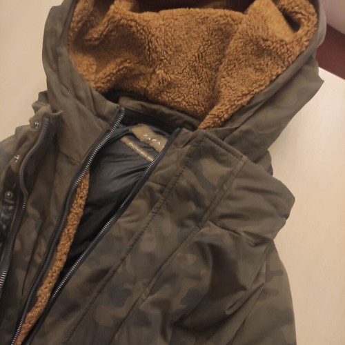 Zara men's long puffer coat like new, size L, multicolor