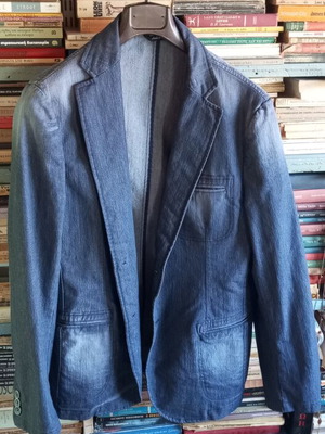Kemitch Men's Collection Denim Blazer like new, blue, XL, made in Italy