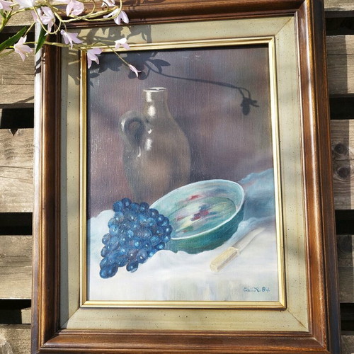 Vintage Dutch oil painting on canvas used