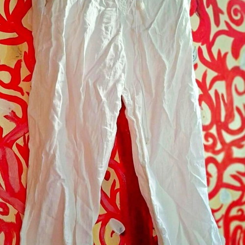 Mama Conti white linen maternity pants, size M