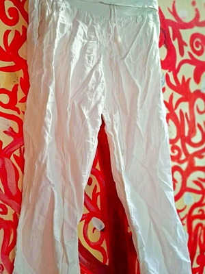 Mama Conti white linen maternity pants, size M