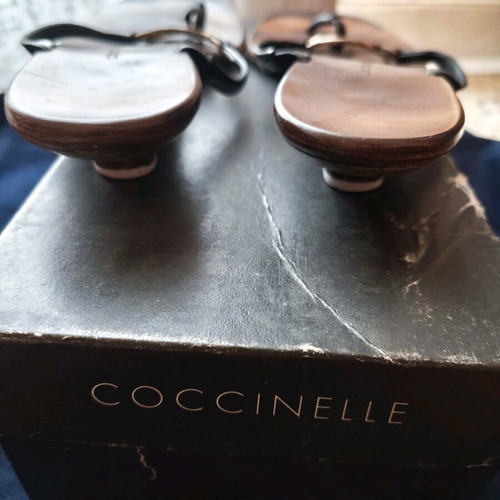 Coccinelle δερμάτινα πέδιλα μεταχειρισμένα, μαύρα, νούμερο 40