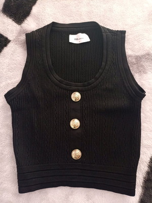 BSB women's black knitted crop top like new with gold details size M