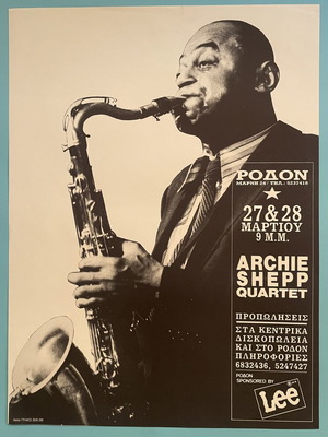 Archie Shepp Quartet original music poster 1990s Rodon Athens