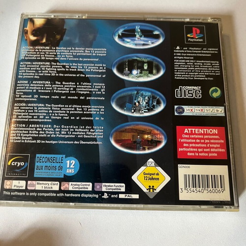 The Guardian of Darkness PlayStation (PS1) used CIB with discoloration