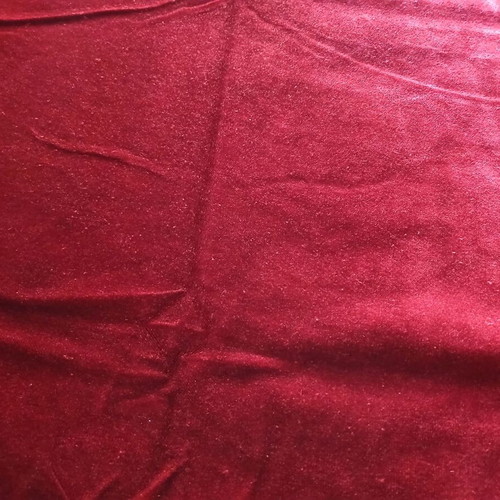 Vintage velvet narrow rectangular tablecloth, burgundy, embossed corners