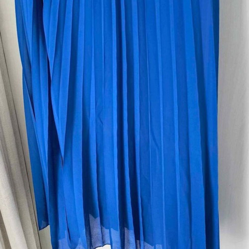 Maxi φούστα πλισέ καινούργια, one size, μπλε ρουά