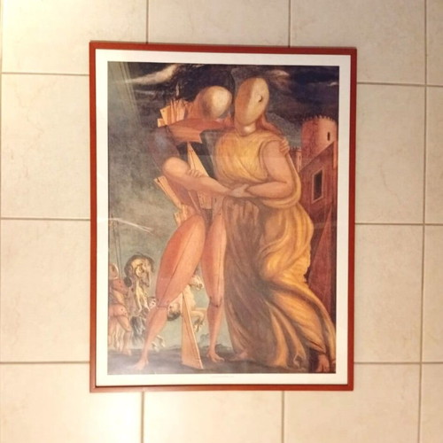 Giorgio de Chirico Hector and Andromache Museum Poster like new, wood frame